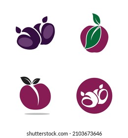 Plum logo vector icon design template