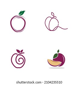 Plum logo vector icon design template