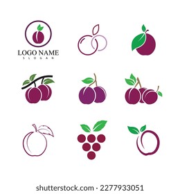 Plum logo vector icon design template