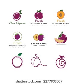 Plum logo vector icon design template