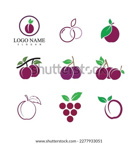 Plum logo vector icon design template