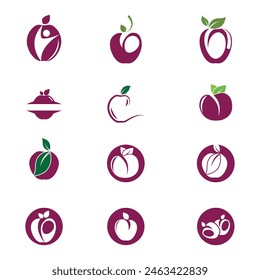 Plum logo vector template and symbol