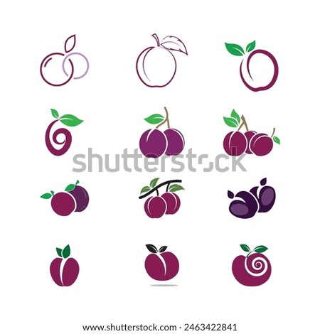 Plum logo vector template and symbol