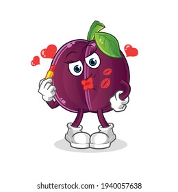 plum make up mascot. cartoon vector