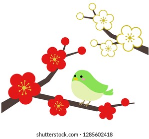 梅とウグイス のイラスト素材 画像 ベクター画像 Shutterstock