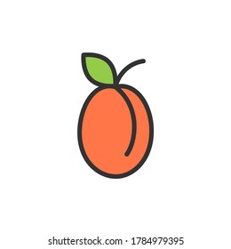 Pflaumenkontur-Symbol. Farbvektorsymbol.