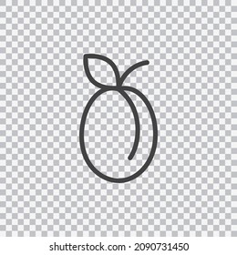 Plum outline icon. Vector isolated on transparent background.