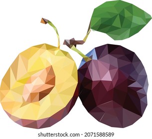 Ilustración vectorial poligonal de plumas aislada