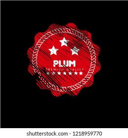 Plum premium quality emblem, label, badge. premium quality package label. vintage stamp. designed for Plum product