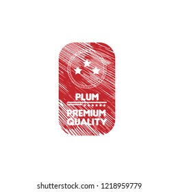 Plum premium quality emblem, label, badge. premium quality package label. vintage stamp. designed for Plum product