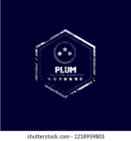 Plum premium quality emblem, label, badge. premium quality package label. vintage stamp. designed for Plum product