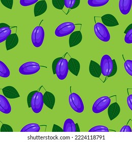 plum, seamless pattern, vector illustration