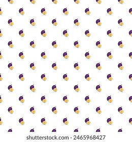 Plum seamless pattern. Vegan organic eco fruit background. vector illustration.