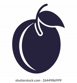 Plum Silhouette icon on white background