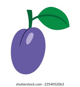 plum. Simple and clear flat illustration