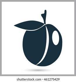 Plum simple icon on the background