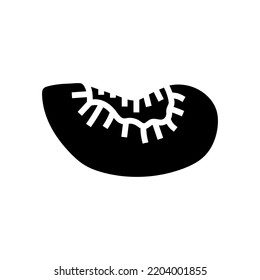 plum slice fruit glyph icon vector. plum slice fruit sign. isolated symbol illustration