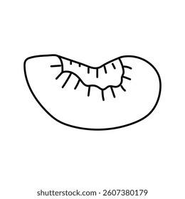 plum slice fruit line icon vector. plum slice fruit sign. isolated contour symbol black illustration