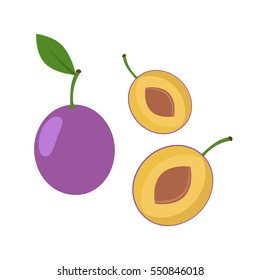 Plum and sliced plums