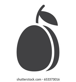 Plum solid icon, fruit and diet, vector graphics, a glyph pattern on a white background, eps 10.