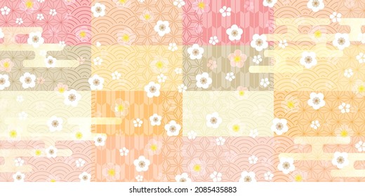 Plum spring Japanese pattern background