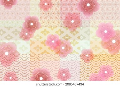 Fondo del patrón japonés del muelle del ciruelo 