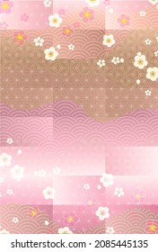 Pflaumenfeder, japanischer Musterhintergrund 
