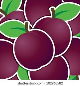 Plum sticker background/card in vector format.