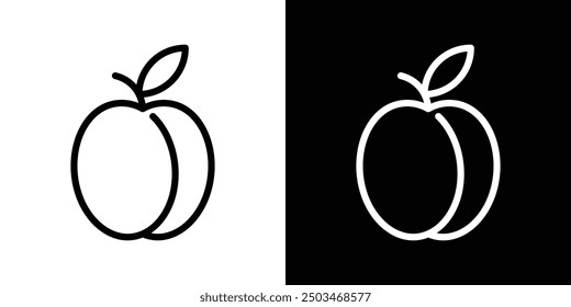 Plum thin line vector icon set.
