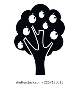 Plum tree icon simple vector. Fruit garden. Harvest farm