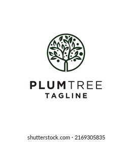 Plum Tree Logo, Icon And Vector