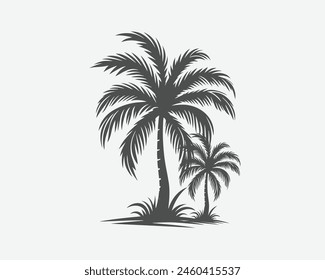 plum tree silhouettes   background Vector