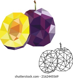 ciruela del logotipo geométrico de triángulos