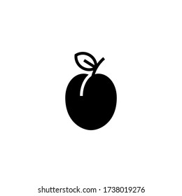 Plum vector icon in black solid flat design icon isolated on white background