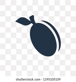 Plum vector icon isolated on transparent background, Plum transparency concept can be used web and mobile