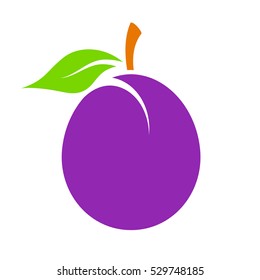 Plum vector icon isolated on white background. Plum icon.