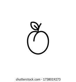 Symbol für Pflaumenvektor in Linear, Symbol für Umrisse auf weißem Hintergrund