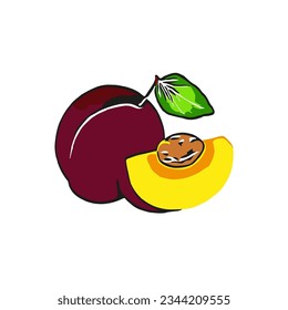Plum vector illustration. Can be used as logo graphic design