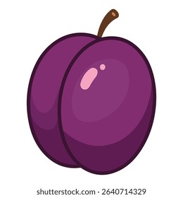 Plum vector illustration, simple design