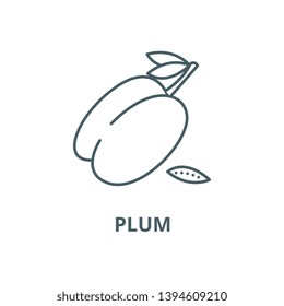Plum vector line icon, linear concept, outline sign, symbol