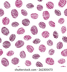 Plum vector pattern. Summer harvest background. Seamless image with scratched plums. Endless fruit texture. Repeating harvest backdrop. Dessert backdrop. White background template.