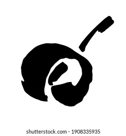 Plum vector sketch icon isolated on background. Hand drawn pastel illustration. Plum sketch icon for infographic, website or app.