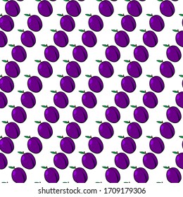Plum wallpaper, illustration, vector on white background.