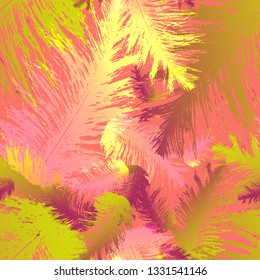 The plumage pattern of birds. Color vector seamless pattern of feathers.
