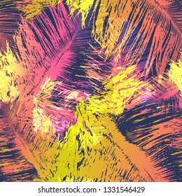The plumage pattern of birds. Color vector seamless pattern of feathers.