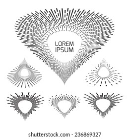 plumages logotypes set art vector 