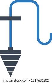 plumb bob concept vector Icon design, civil engineering and construction Symbol on White background, Masonary Tool Design