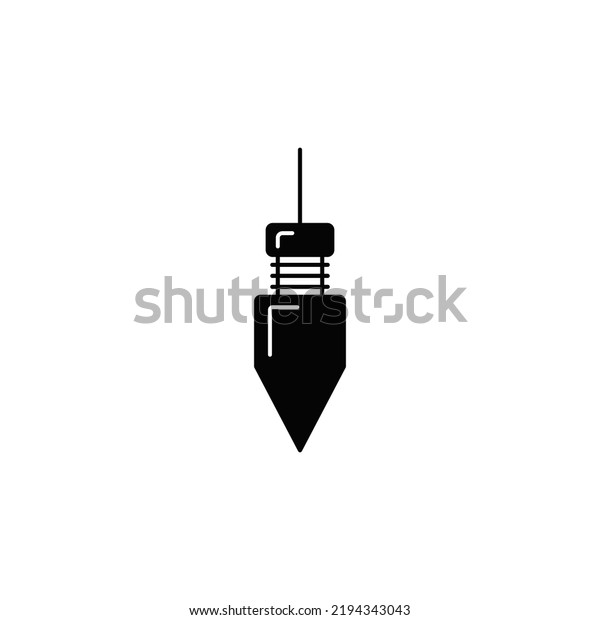 Plumb Bob Icon Black Flat Glyph Stock Vector Royalty Free 2194343043 Shutterstock