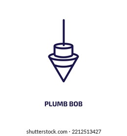 plumb bob icon from construction tools collection. Thin linear plumb bob, tool, construction outline icon isolated on white background. Line vector plumb bob sign, symbol for web and mobile