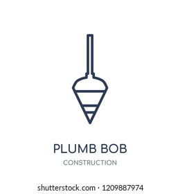 Plumb bob icon. Plumb bob linear symbol design from Construction collection. Simple outline element vector illustration on white background.